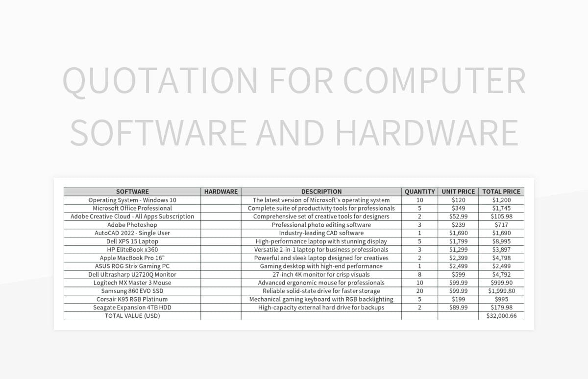 Free Quotation Software Templates For Google Sheets And Microsoft Excel ...